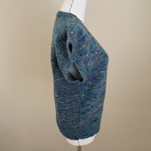 Vintage 80s Womens Sweater Vest Knit Button Cottage Boho Heather Country Prairie - Picture 7 of 8